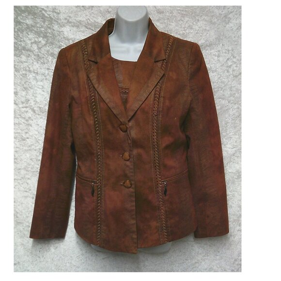 Rosemary Women's jacket skirt vest set faux lether size-13-15 - Picture 3 of 16